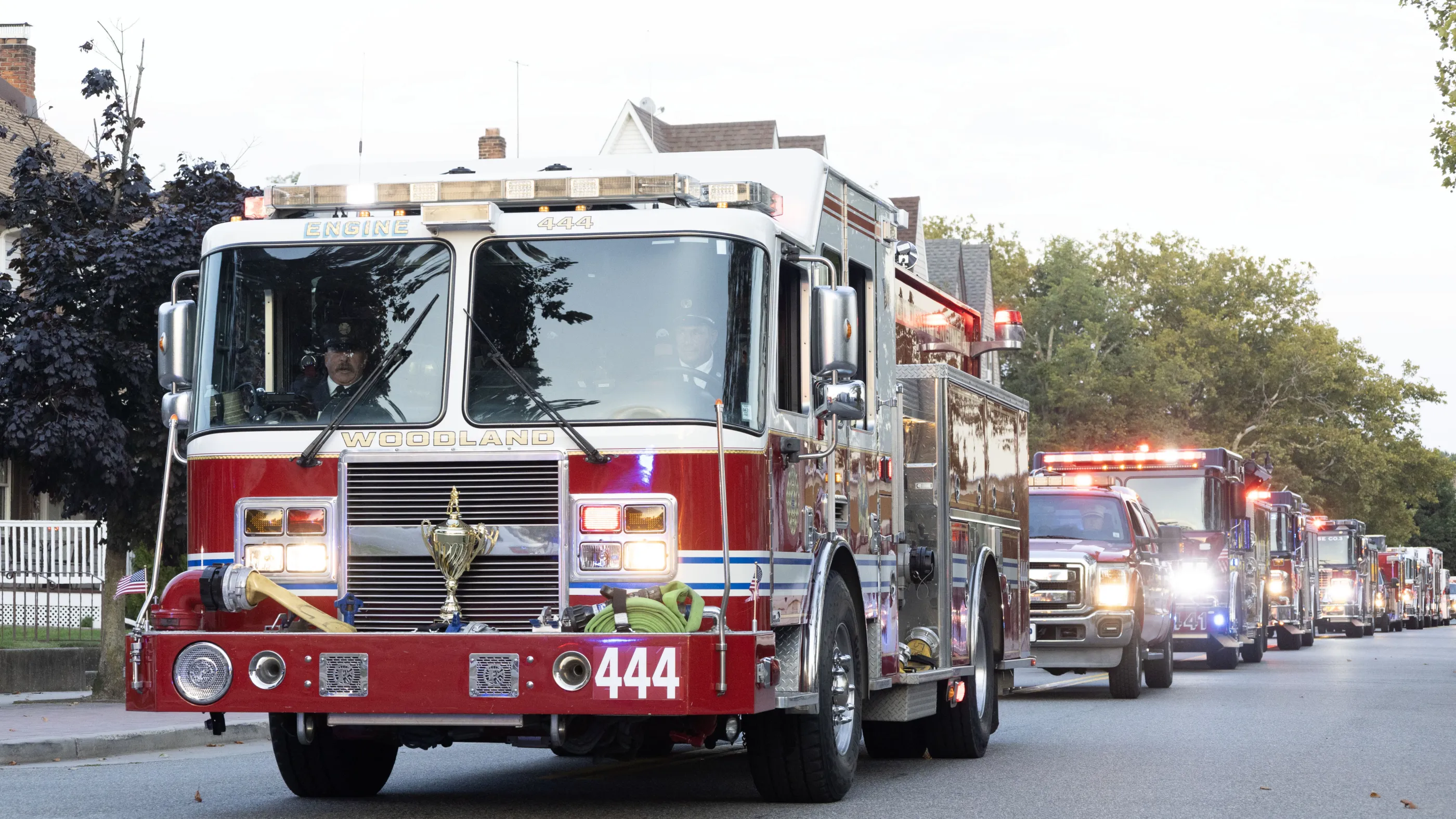 Woodland Engine Company No. 4 Engine 444 leading RVCFD apparatus