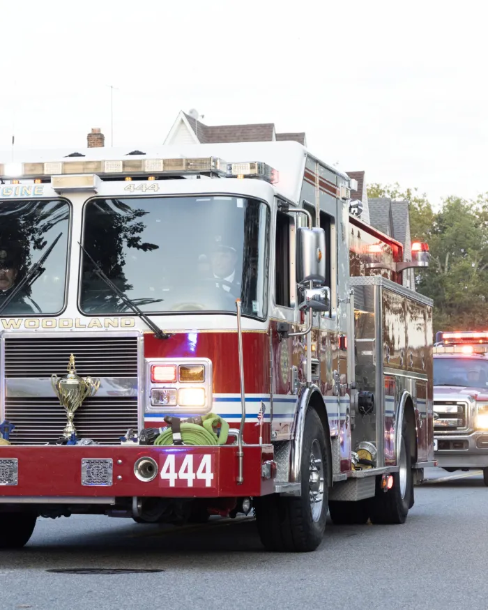 Woodland Engine Company No. 4 Engine 444 leading RVCFD apparatus